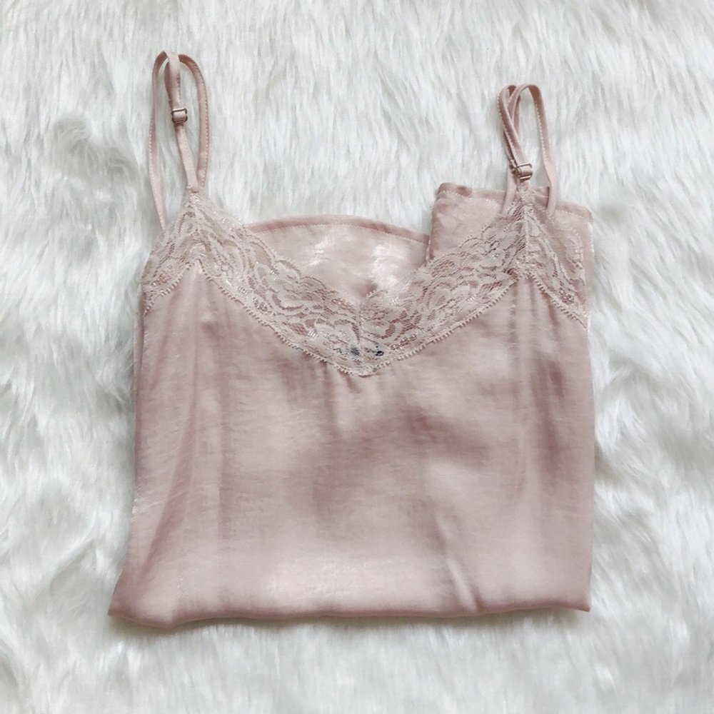 Brandy Melville Pink Silky Tank